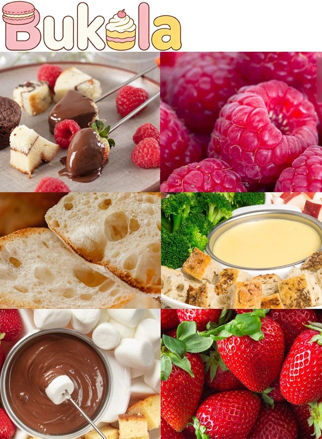 كيلا جهاز صنع فوندو الشوكولاتة الكهربائي مع 4 شوكات وصينية تقديم للحفلات - إعدادات تسخين الكراميل والجبن - مقبلات شاركوتيري للحفلات والاستخدام المنزلي - Image 5